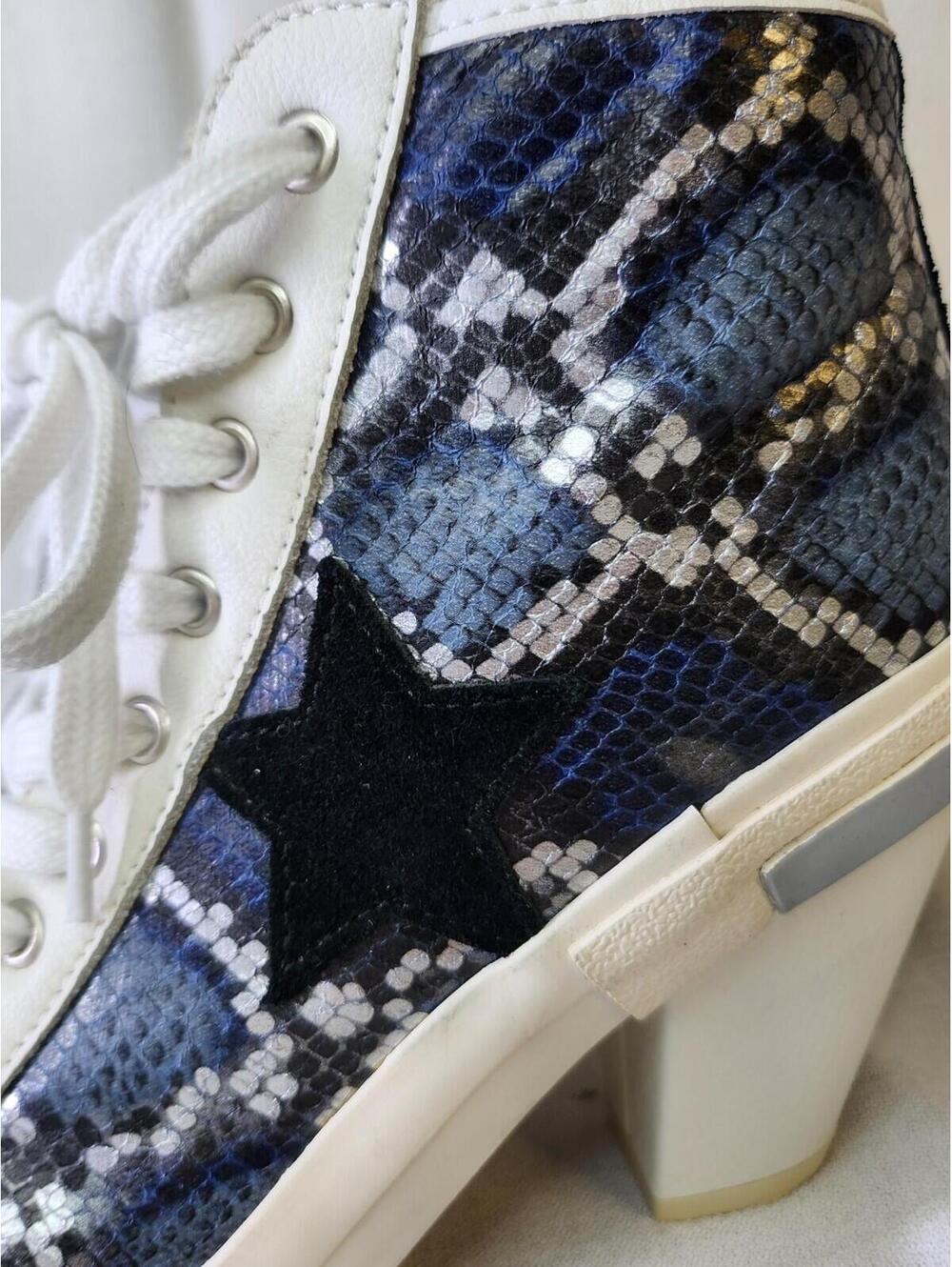 Giuseppe Zanotti Black White Snake Print Star Ankle Bootie Leather 8.5 - Picture 3 of 10